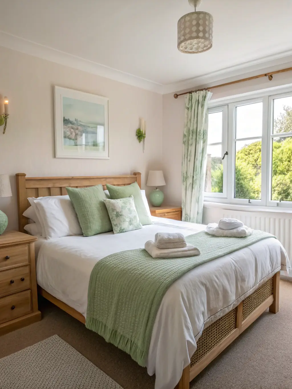 A tidy and organized bedroom with freshly made bed and dust-free surfaces, emphasizing Hey! Clean's dedication to creating a healthy and comfortable living environment.